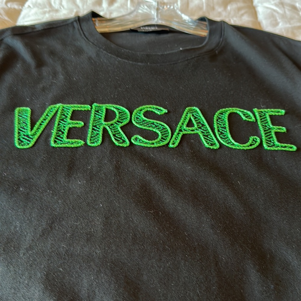 Versace - Green embroidered Versace T shirt
